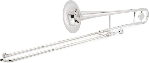 Jean Paul TB-400 Trombón Tenor Recto Intermedio con Estuche y Boquilla 12C, Instrumento Musical de Latón - Plata