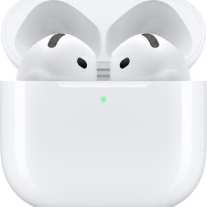 Apple AirPods 4 auriculares inalámbricos, auriculares Bluetooth, audio espacial personalizado, resistente al sudor y al agua, estuche de carga USB-C, chip H2, hasta 30 horas de duración de batería