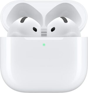 Apple AirPods 4 auriculares inalámbricos, auriculares Bluetooth, audio espacial personalizado, resistente al sudor y al agua, estuche de carga USB-C, chip H2, hasta 30 horas de duración de batería