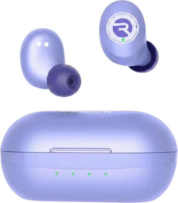 Auriculares inalámbricos Raycon E25 con Bluetooth y micrófono para uso diario, auriculares Bluetooth intrauditivos con sonido estéreo, 24 horas de reproducción, realmente inalámbricos, azul mate