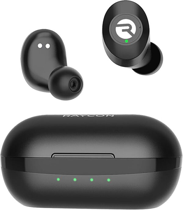 Auriculares inalámbricos Raycon E25 con Bluetooth y micrófono para uso diario, auriculares Bluetooth intrauditivos con sonido estéreo, 24 horas de reproducción, realmente inalámbricos, azul mate
