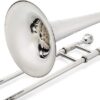 Jean Paul TB-400 Trombón Tenor Recto Intermedio con Estuche y Boquilla 12C, Instrumento Musical de Latón - Plata