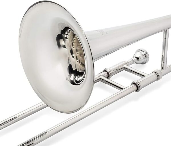 Jean Paul TB-400 Trombón Tenor Recto Intermedio con Estuche y Boquilla 12C, Instrumento Musical de Latón - Plata