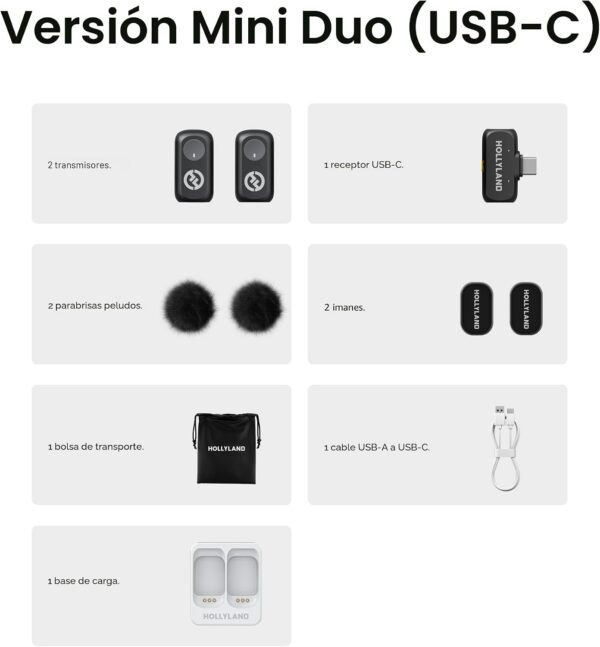 Micrófono inalámbrico Hollyland Lark A1 para iPhone 17/16/15 y Android, 48kHz/24-bit, cancelación inteligente de ruido de 3 niveles, micrófono mini magnético para YouTube, Podcast, Vlogging (Negro