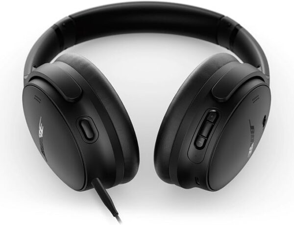 Bose QuietComfort Auriculares - Auriculares inalámbricos Bluetooth, cancelación activa de ruido supraaurales y micrófono, carga USB-C, graves profundos, hasta 24 horas de tiempo de reproducción, negro