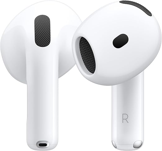61iBtxCUabL._AC_SX522_ Apple AirPods 4 auriculares inalámbricos, auriculares Bluetooth, audio espacial personalizado, resistente al sudor y al agua, estuche de carga USB-C, chip H2, hasta 30 horas de duración de batería
