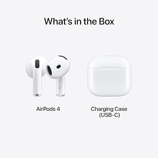 61l+yD0pXXL._AC_SX522_ Apple AirPods 4 auriculares inalámbricos, auriculares Bluetooth, audio espacial personalizado, resistente al sudor y al agua, estuche de carga USB-C, chip H2, hasta 30 horas de duración de batería