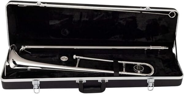 Jean Paul TB-400 Trombón Tenor Recto Intermedio con Estuche y Boquilla 12C, Instrumento Musical de Latón - Plata