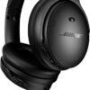 Bose QuietComfort Auriculares - Auriculares inalámbricos Bluetooth, cancelación activa de ruido supraaurales y micrófono, carga USB-C, graves profundos, hasta 24 horas de tiempo de reproducción, negro