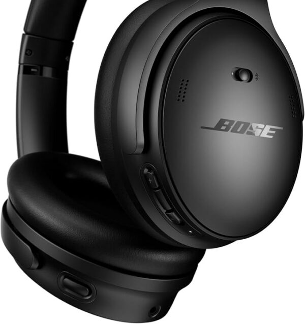Bose QuietComfort Auriculares - Auriculares inalámbricos Bluetooth, cancelación activa de ruido supraaurales y micrófono, carga USB-C, graves profundos, hasta 24 horas de tiempo de reproducción, negro
