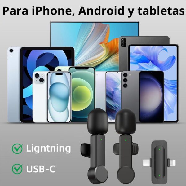 714uv72CpcL._AC_SL1500_ Wireless Mini Microphone for iPhone PC, USB Type C Lavalier Lapel Mic