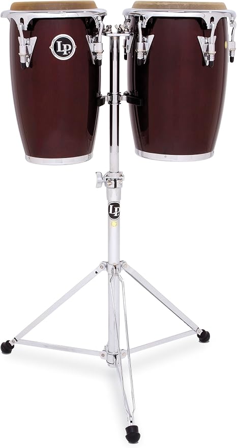Latin Percussion LP Jr Wood Conga Set - Rojo Vino/Cromo