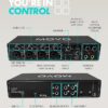 Movo Paquete de equipos de podcast para 4 personas - Interfaz de audio USB de 4 canales, 4 micrófonos dinámicos CastMic, 4 brazos Boom - Kit completo de grabación
