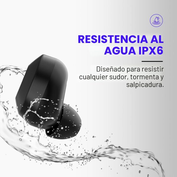 Auriculares inalámbricos Raycon E25 con Bluetooth y micrófono para uso diario, auriculares Bluetooth intrauditivos con sonido estéreo, 24 horas de reproducción, realmente inalámbricos, azul mate