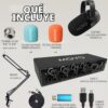 Movo Paquete de equipos de podcast para 4 personas - Interfaz de audio USB de 4 canales, 4 micrófonos dinámicos CastMic, 4 brazos Boom - Kit completo de grabación