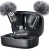 Micrófono inalámbrico Hollyland Lark A1 para iPhone 17/16/15 y Android, 48kHz/24-bit, cancelación inteligente de ruido de 3 niveles, micrófono mini magnético para YouTube, Podcast, Vlogging (Negro