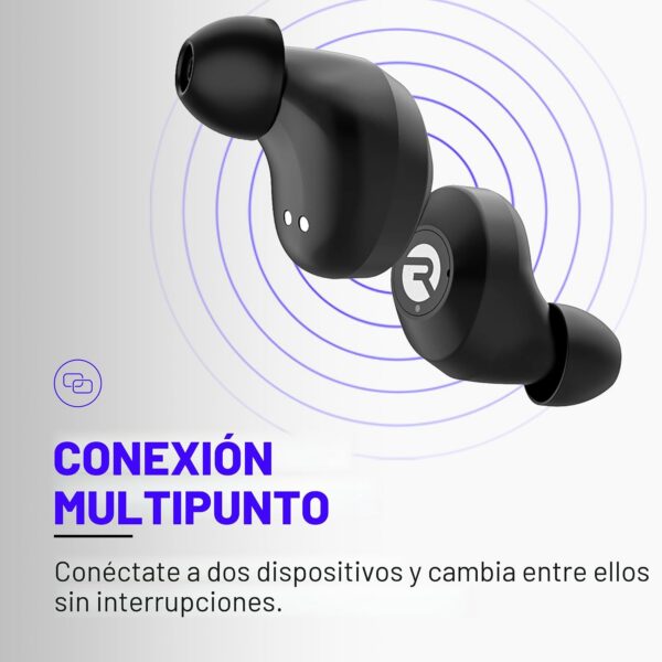 Auriculares inalámbricos Raycon E25 con Bluetooth y micrófono para uso diario, auriculares Bluetooth intrauditivos con sonido estéreo, 24 horas de reproducción, realmente inalámbricos, azul mate