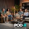 Movo Paquete de equipos de podcast para 4 personas - Interfaz de audio USB de 4 canales, 4 micrófonos dinámicos CastMic, 4 brazos Boom - Kit completo de grabación