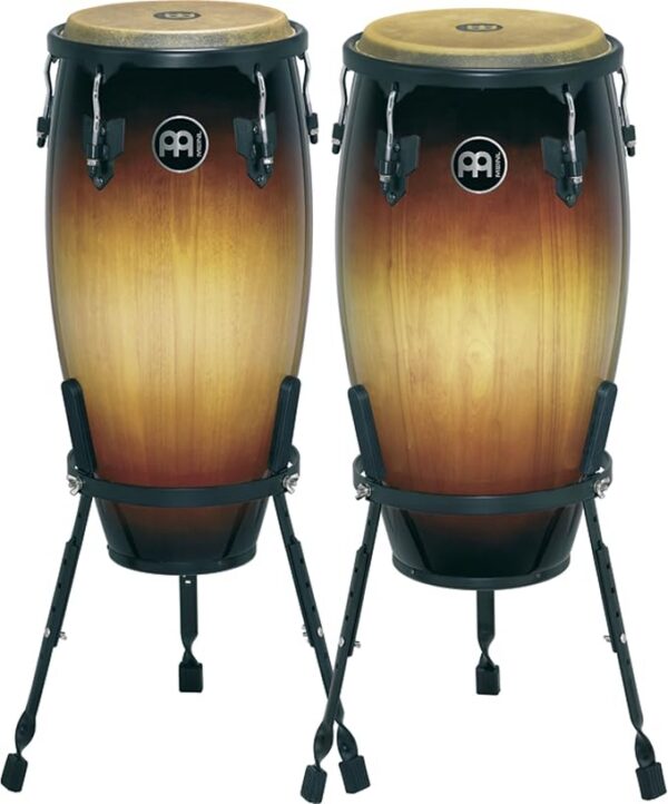 Meinl Percussion HC512VSB Headliner Series - Juego de conga de 11 y 12 pulgadas con soportes de cesta, diseño vintage Sunburst