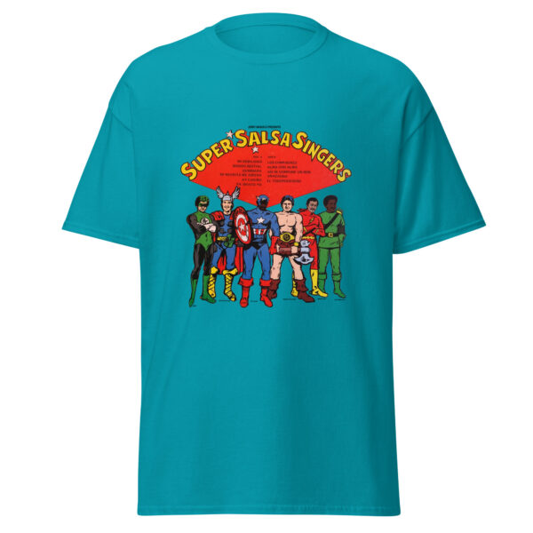 unisex-classic-tee-tropical-blue-front-6a9e368f71419.jpg Super Salsa Singer